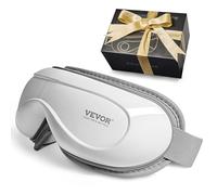 VEVOR Masseur Oculaire Chauffant, Masque de Massage des Yeux à 5 Modes, Musique Bluetooth, Appareil de Soins Relaxation Oculaires Pliable 180° pour Fatigue Oculaire, Yeux Secs, Cernes, Parents, Blanc