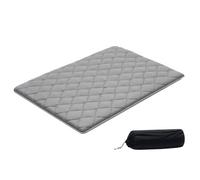VEVOR Matelas Futon Taille Lit Double, Matelas de Sol Japonais Pliable, Tatami Doux pour Dormir Yoga Méditation et Relaxation, 203,2x137,2x8,9 cm, 9 Couches, avec Sac de Rangement et Attaches, Gris