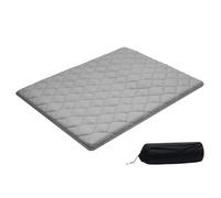 VEVOR Matelas Futon Taille Queen, Matelas de Sol Japonais Pliable, Tatami Doux pour Dormir Yoga Méditation et Relaxation, 203,2x152,4x6,35 cm, 9 Couches, avec Sac de Rangement et Attaches, Gris