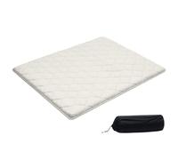 VEVOR Matelas Futon Taille Queen, Matelas de Sol Japonais Pliable, Tatami Doux pour Dormir Yoga Méditation et Relaxation, 203,2x152,4x6,35 cm, 9 Couches, avec Sac de Rangement et Attaches, Blanc
