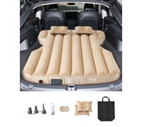 VEVOR Matelas Gonflable pour Voiture, lit Gonflable Camping épais et floqué, Matelas de Couchage Voyage Portable et Durable avec Pompe intégrée, 2 oreillers, pour Tesla Model Y (2020-2024), Beige