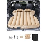 VEVOR Matelas Gonflable pour Voiture, lit Gonflable Camping épais et floqué, Matelas de Couchage Voyage Portable et Durable avec Pompe intégrée, 2 oreillers, pour Tesla Model Y (2020-2024), Beige