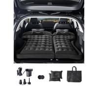 VEVOR Matelas gonflable pour voiture, lit gonflable épais et floqué, matelas de couchage portable et durable avec pompe à air, 2 oreillers, embout, sac de transport, pour la plupart des SUV, MPV, noir