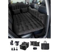 VEVOR Matelas gonflable pour voiture, lit gonflable floqué pour siège arrière, matelas de couchage portable et durable avec pompe à air, 2 oreillers, embout, sac de transport, pour SUV, MPV, noir