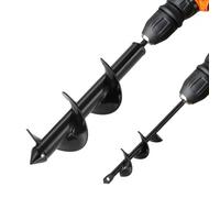 VEVOR Mèche Tarière pour Perceuse, Lot de 2, Foret Tarière de Plantation, 40 x 220 mm et 80 x 300 mm, Tige Hexagonale, Outil de Perçage pour Plantation de Bulbes, Clôtures de Jardin, Creuser Trous Sol