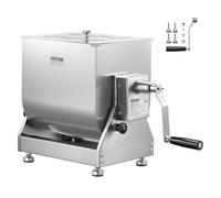VEVOR Mélangeur à viande manuel, équipement de traitement de la viande avec réservoir inclinable 15 L, machine à mélanger pour chair à saucisse en acier inox avec réducteur de vitesse, pour bœuf haché