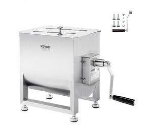 VEVOR Mélangeur à Viande Manuel, Équipement de Traitement de la Viande Capacité 13,6 kg Réservoir Fixe, Machine à Mélanger pour Chair à Saucisse en Inox avec Réducteur de Vitesse, pour Bœuf Haché