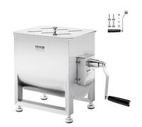VEVOR Mélangeur à Viande Manuel, Équipement de Traitement de la Viande Capacité de Mélange Max. 13,6 kg Réservoir Fixe 20 L, Machine à Mélanger pour Chair à Saucisse en Inox, pour Bœuf Haché