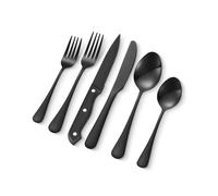 VEVOR Ménagère Lot de 48 pour 8 personnes – Qualité alimentaire, finition miroir noir