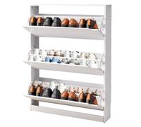 VEVOR Meuble à chaussures avec 3 tiroirs rabattables, armoire de rangement à chaussures moderne avec système anti-basculement, organiseur autonome pour entrée, couloir, chambre, salon, placard, blanc