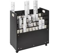 VEVOR Meuble à Plans de Construction Mobile en Bois 50 Emplacements Rangement