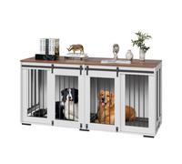 VEVOR Meuble Cage pour Chien d'Intérieur en Bois 1800 mm avec Plateau Robuste