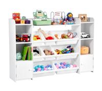 VEVOR Grand meuble de rangement jouets enfant à 4 niveaux 8 bacs en plastique