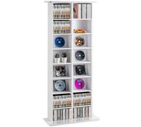 VEVOR Meuble de Rangement Multimédia 8 Couches, Étagère pour DVD Capacité 464 CD, Armoire à DVD 16 Compartiments, Stockage la Musique, les Films, les Jeux Vidéo ou les Collections de Souvenirs, Blanc