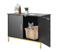 VEVOR Meuble de Rangement pour Bac à Litière Chat Armoire Cache Maison de Toilette de Chat, Niche Cache-litière avec Pieds en Métal, pour la Plupart Bacs à Litière Chats, pour Salon, 70 x 45 x 54,5 cm