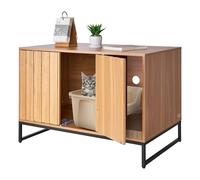 VEVOR Meuble de Rangement pour Bac à Litière Chat Armoire Cache Maison de Toilette de Chat, Niche Cache-litière avec Griffoir, pour la Plupart des Bacs à Litière Chats, pour Salon, 80 x 51 x 56,8 cm