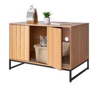 VEVOR Meuble de Rangement pour Bac à Litière Chat Armoire Cache Maison de Toilette de Chat, Niche Cache-litière avec Griffoir, pour la Plupart des Bacs à Litière Chats, pour Salon, 80 x 51 x 56,8 cm