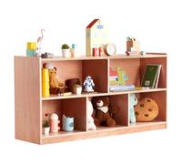 VEVOR Meuble de Rangement pour Enfants 2 Niveaux, Bibliothèque à 5 Cases, Étagère de Rangement pour Enfants Mobile, Organisateur des Jouets Livres pour Maison Salle de arderie École Maternelle