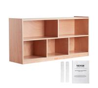 VEVOR Meuble de Rangement pour Enfants 2 Niveaux, Bibliothèque à 5 Cases, Étagère de Rangement pour Enfants Mobile, Organisateur des Jouets Livres pour Maison Salle de Classe Garderie École Maternelle