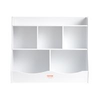 VEVOR Meuble de Rangement pour Enfants 3 Niveaux, Bibliothèque à 5 Cases, Étagère de Rangement en Bois Blanc, Organisateur des Jouets Livres pour Maison Salle de Classe Garderie École Maternelle