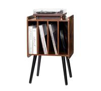 VEVOR Meuble Platine Vinyles Support Tourne-disque 2 Niveaux 100 Albums Marron