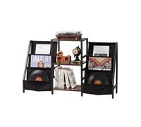 VEVOR Meuble Platine Vinyles à 3 Niveaux, Support de Tourne-Disque en Métal, Armoire à Disques Vinyles avec Grande Capacité jusqu'à 280 Albums, Rangement pour Salon, Chambre à Coucher, Noir