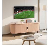 Meuble TV-VEVOR-1473x401x551 mm-Charge de 159 kg-avec Étagères de Rangement Ouvertes Réglables et Porte Coulissante