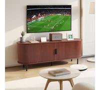 VEVOR Meuble TV 1473x401x551 mm, Console TV bohème pour télévisions, Charge de 159 kg, Centre de Divertissement avec étagères de Rangement réglables et Porte coulissante, pour Salon, Chambre, Marron