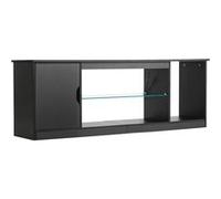 VEVOR Meuble TV pour Télévision Jusqu’à 165cm Capacité 39,92kg Éclairage Multimode Noir Noir