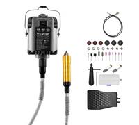 VEVOR Meuleuse à arbre flexible, 1000 W, outil rotatif sculpteur électrique, 30000 tr/min, kit suspendu multifonctionnel avec 31 accessoires et pédale, pour sculpture, polissage, perçage, polissage
