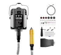 VEVOR Meuleuse à arbre flexible, 1200 W, outil rotatif sculpteur électrique, 30000 tr/min, kit suspendu multifonctionnel avec 31 accessoires et pédale, pour sculpture, polissage, perçage, polissage