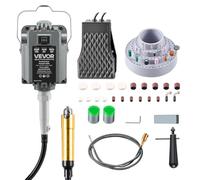 VEVOR Meuleuse Suspendue 1200 W Outil Rotatif à Arbre Flexible Suspendu 30000 tr/min pour Ponçage Bois, Polissage Métaux, Perçage Bijoux, Meulage Pierre, Commande au Pied, avec 112 PCS d'Accessoires