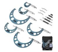 VEVOR Micromètre Extérieur 0-1 pouce 1-2 pouces 2-3 pouces 3-4 pouces 4-5 pouces 5-6 pouces Micromètre Précision 0,0001, 0,0002, 0,0003 pouce pour Machiniste Ingénierie, 6 PCS avec Coffret Protection