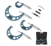 VEVOR Micromètre Extérieur 0-1 pouce 1-2 pouces 2-3 pouces 3-4 pouces Micromètre de Précision 0,0001 pouce 0,0002 pouce pour Machiniste Travail de Métaux Ingénierie, 4 PCS avec Coffret de Protection