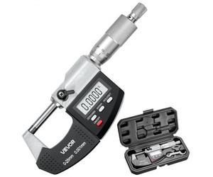 VEVOR Micromètre Extérieur Numérique 0-25,4 mm 0-1 pouce Micromètre de Précision 0,003 mm 0,0001 pouce Commutateur mm et pouce Résolution 0,001 mm 0,00005 pouce, avec Écran LCD, Étui de Protection