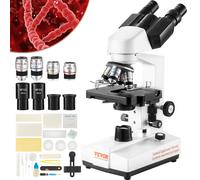 VEVOR Microscope Bioculaire Composé 40X-2500X avec Platine à 2 Étages Biologie