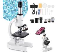 VEVOR Microscope Monoculaire Professionnel, Kit de Microscope Composé avec Grossissement 40-2000X, Corps en Alliage d'Aluminium, Éclairage LED et Support de Téléphone Inclus, pour Laboratoire, École