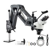 VEVOR Microscope Multidirectionnel 7X-45X avec Support à Ressort Anneau Lumineux