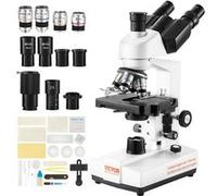 Microscope Trinoculaire - VEVOR - Composé 40X-5000X avec Platine à 2 Étages Biologie