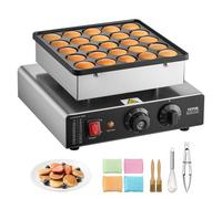 VEVOR Mini Crêpière Électrique Appareil à Pancakes Poffertjes Dorayaki 25PCs