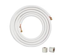 VEVOR Mini lignes divisées 7,6 m tubes cuivre 6,35 mm 9,53 mm diamètre extérieur isolation triple couche pour mini climatiseur divisé, équipement réfrigérant, pompe chauffage, CVC bandes d'emballage
