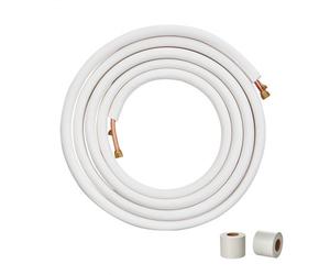 VEVOR Mini lignes divisées 7,6 m tubes cuivre 6,35 mm 9,53 mm diamètre extérieur isolation triple couche pour mini climatiseur divisé, équipement réfrigérant, pompe chauffage, CVC bandes d'emballage