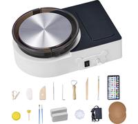 VEVOR Mini machine à tour de potier Plateau tournant 158 mm avec vitesse de rotation réglable, tour électrique en argile avec outils de façonnage de l'argile, convient pour les cours de poterie de bri