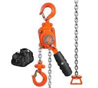 VEVOR Mini Palan à Levier Manuel 0,25 T Palan à Chaîne à Cliquet Manutention Levage 2,8 m Acier Carbone G80 Frein Weston Double Cliquet Guidage Chaîne Crochet 360° pour Marchandises Garage Quai Usine