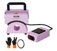 VEVOR Mini Presse à Chaud pour Casquettes Portable, Machine de Sublimation avec Plaque Chauffante Incurvée de 15 x 8 cm et Panneau de Commande Intégré, Presse pour l'Impression de Chapeaux, Violette