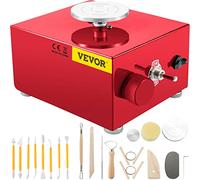 VEVOR Mini Roue de Poterie 2000 tr/min 30 W Tour de Potier électrique Portable Tour Céramique Matériel Poterie Rouge Machine à Argile Scellée Lavable