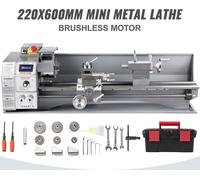 VEVOR Mini tour 220x600mm Tour à métaux 750 W Mini tour à métaux Tour à métaux précis facile à utiliser