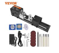 VEVOR Mini Tour à Bois 70x160 mm Tour à Bois Électrique 24 V 96 W Accessoires de Fraiseuse 7 Vitesses