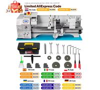 VEVOR - Mini tour à métaux 550W-1100W, vitesse Variable, grande plage pivotante pour la fabrication de fils, contre-visage, tournage et percage 220 x 600 mm 1100W