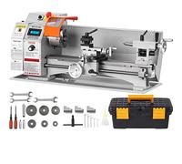 VEVOR Mini Tour à Métaux de Précision 17,8x40,6 cm 150-2500 tr/min Variable en Continu 800 W Moteur Sans Balais Mandrin 3 Mâchoires 100 mm Boîte à Outils pour Usinage Traitement de Pièces de Précision